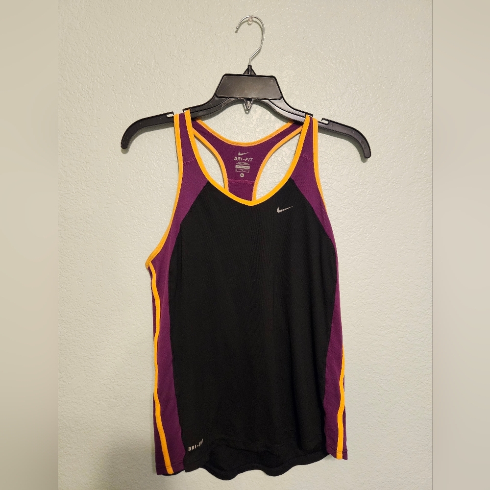 Nike Black and Purple Athletic Tank